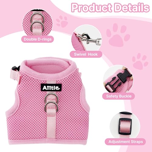 Breathable Bunny Harness and Leash Set Escape Proof, Pink S | Adjustable Straps & Magic Tape Design, Comfort Fit Vest for Puppies, Cats, Squirrels, Rats, Bunnies, Ferrets, Outdoor Walking - color: Pink, size: S