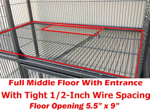 Large Two Full Story Deluxe Double Unit 4-Tiers Tight 1/2-Inch Bar Spacing Durable Front Doors Water Bottle Food Bowl for Feisty Ferret Squirrel Hammock Rat Gerbil Small Animal Critter Rolling Cage