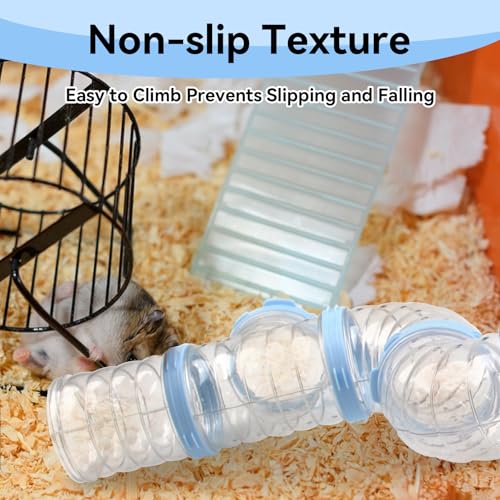 8 Hamster Tube Set, Clear Hamster Tunnel Tube Kit DIY Small Animal Toy Tube Adventure External Accessories Syrian Dwarf Mouse Rat (Blue)