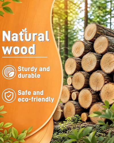 BUCATSTATE Large Wooden Guinea Pig Hideout, Pet Habitat Decor. | Natural wood hideout for guinea pigs & hedgehogs. Easy tool-free assembly, safe for chewing, and sturdy castle design.