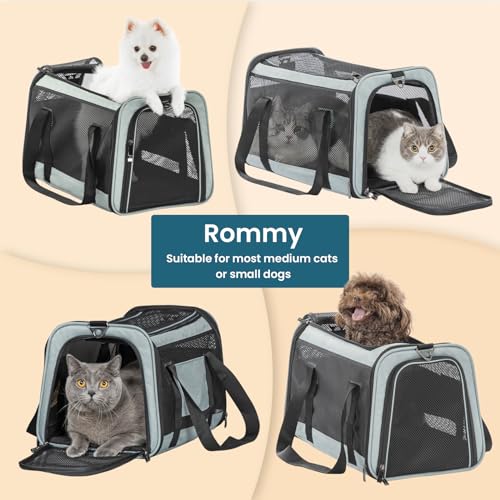 Petsfit Soft-Sided Cat Carrier,18 x 11 x 11 Pet Carrier | Airline Approved, Lightweight and Collapsible, Ventilation on 5 sides, Escape Proof, Adjustable Shoulder Strap & Soft Cushion - color: Z-Cyan blue, size: 18.0"L x 11.0"W x 11.0"H