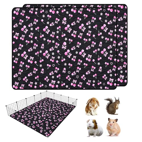 2 Pack Waterproof Guinea Pig Cage Liner, 48" x 60" Washable Reusable Guinea Pig Liner, Super Absorbent Leak-Proof Pet Pee Pad Mats for Guinea Pigs Rabbit Chinchilla Bunny Hamster - size: 48*60 inch 2pack