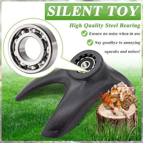 Hermit Crab Exercise Wheel - Silent Running Wheel for Crab Tank Accessories - Small Animal Wheel for Hamster Gerbils Hedgehogs - color: Gray