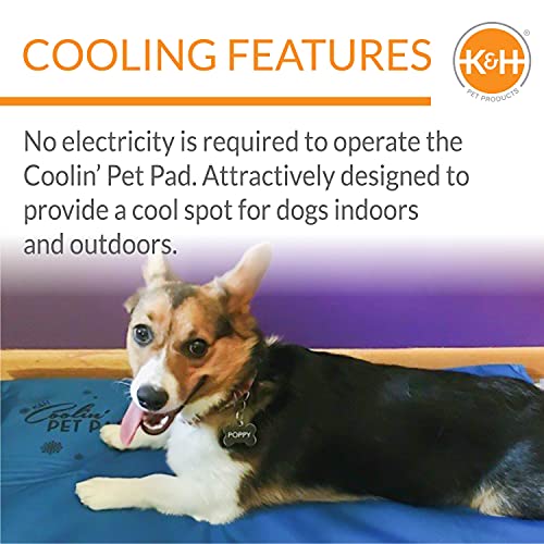 K&H Dog Cooling Mat, Coolin' Pet Pad - Medium 20x15in Chill Blue | Portable Cooling Mat for Dogs, Travel or in Home, Perfect for Carriers, Crates, Outdoor Houses, Yards, Porches, & Pet Beds - size: Medium (15 in x 20 in)