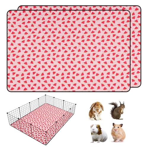 2 PCS Guinea Pig Cage Liner, Reusable Waterproof Guinea Pig Liner, Washable Small Animals Bedding, Super Absorbent Pet Pee Pads Guinea Pig Mats, Rabbit Mats for Cages (36 * 48 inch) - size: 36*48 inch 2pack