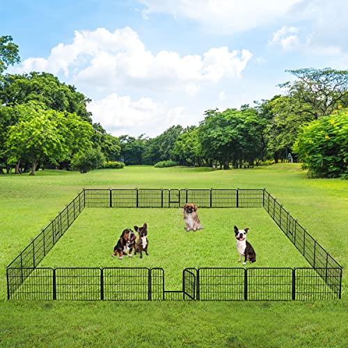 BestPet | Dog Playpen | 24 Inch, 32 Panels | Heavy Duty Metal Pet Exercise Pen | Indoor Outdoor Fence Panels | Rust-Resistant, Removable, Tool-Free Setup | Anti-Skid, Expandable Design - style: 32 panels
