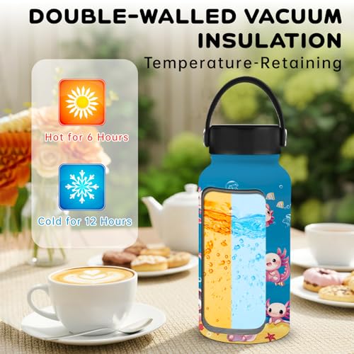 Gifts for Salamander Lover, 25oz Salamander Water Bottle with Straw Lid & Direct-drink Lid- Cute Salamanders Insulated Water Bottles, BPA-free Leakproof Sports Waters Bottle for School Travel,Gift Cup - color: Pink salamander