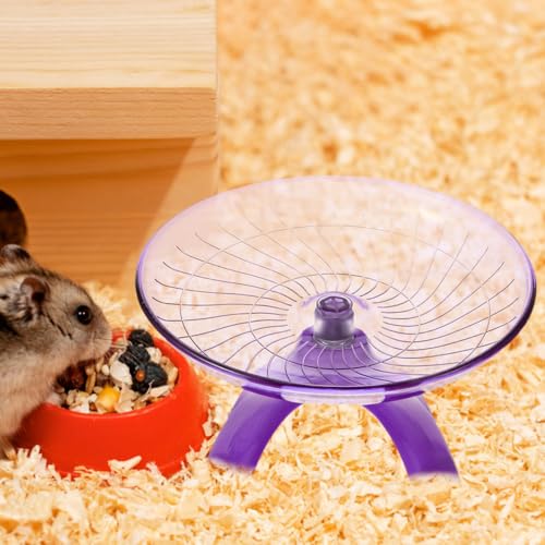 POPETPOP Silent Hamster Running Wheel 7.08 Inch Exercise Wheel for Hamsters Gerbils Hedgehogs Squirrels Quiet Small Pet Running Toy for Daily Activity - color: Purple
