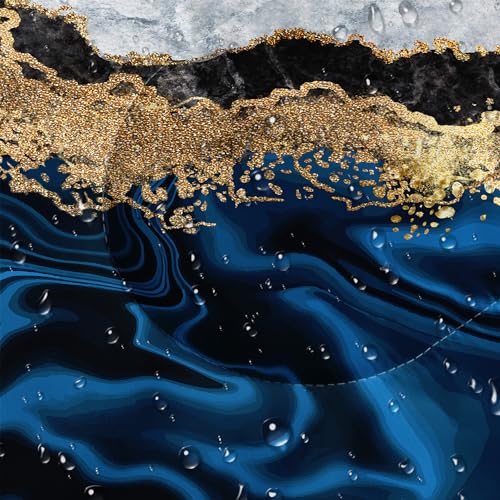 Sleeping Bags for Adults and Kids Backpacking Camping Sleeping Bags for Girls and Boys Lightweight Waterproof Cold/Warm 3-Season - color: Blue Gold Marble