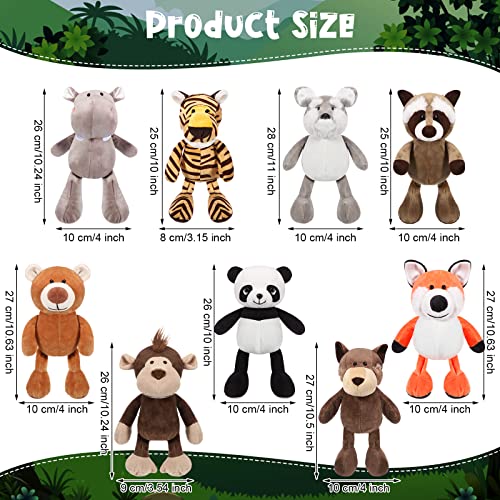 Lenwen 24 Pcs Safari Stuffed Animals Bulk, 10 Inch | Jungle Plush Animals Bulk, Lion Elephant Giraffe Zebra Panda, Soft Stuffed Toys, Jungle Party Favors