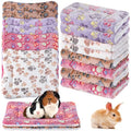 Ripeng 8 Pcs Guinea Pig Bed Mat Fleece Cat Pad Dog Crate Mat for Indoor Warm Reversible Pet Bedding for Small Animal Washable Kennel Crate Pad Cat Carrier(12.6" x 9.8",Bright Color)