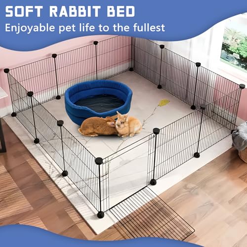 Rabbit Bed,Soft & Washable Bunny Bed with Cozy Removable Mat, Small Animal Cuddle Cup Hideout for Guinea Pig,Chinchilla, Hedgehog, Ferret (Blue) - color: Blue