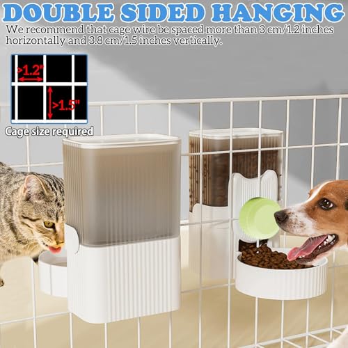 kathson Rabbit Gravity Auto Feeder Set 35oz Hanging Automatic Food Water Dispenser Cage Automatic Feeder Set for Rabbit Chinchilla Guinea Pig Hedgehog Ferret Kitty Puppy (Green) - color: Green