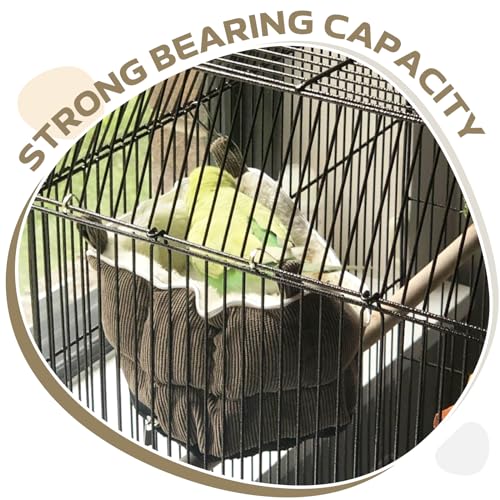 QBLEEV Bird Nest House, Parrot Winter Warm Bed for Cage Hanging Hammock | Soft plush snuggle hut tent, parrot cage accessories hideaway sleeping bed for budgie parakeet cockatiel conure lovebird - color: Yellow