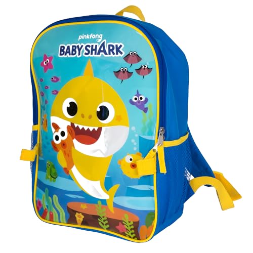 AI ACCESSORY INNOVATIONS Baby Shark 2 Piece Backpack Set, Boys & Girls 16" School Bag, Blue - color: Baby Shark