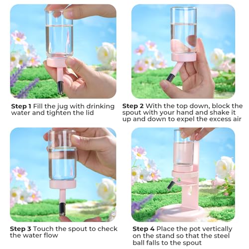 mini&moe Hamster Water Bottle No Drip – 4 oz Guinea Pig Water Bottle for Glass Tank with Adjustable Stand, Leak Proof Small Animal Water Dispenser for Cage for Gerbil Chinchilla Ferret Hedgehog