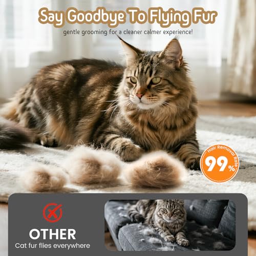 Dog & Cat Brush for Shedding, 2-in-1 Self Cleaning Deshedding Brush | Adjustable Bristle Length with Dematting Comb Skin Friendly Fur Shedding Removal Tool for Long Medium Long Hair Pets (Grey) - color: Gray