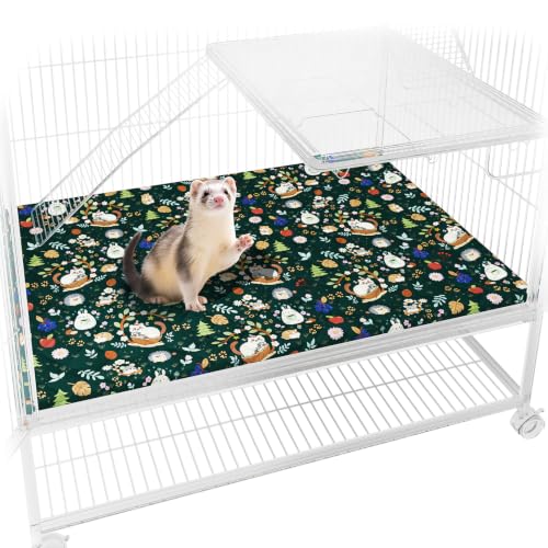 Ferret Cage Liner for Ferret Nation & Critter Nation Cage | Washable Bedding, Leakproof Cage Accessories for Ferrets, Chinchillas, Rats & Other Small Animals(Bottom Pan Liner) - style: Bottom Pan Liner