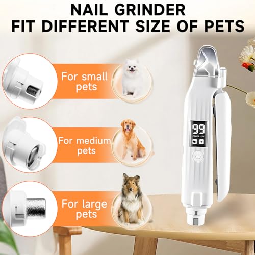2 in 1 Dog Nail Clippers an Nail Grinder Pet Trimmers for Dogs Cats Claw Nail Care Tool USB Rechargeable Dogs Nail Trimmer with LED Lights and Storage Bag Low Noise Pet Electric Grinder