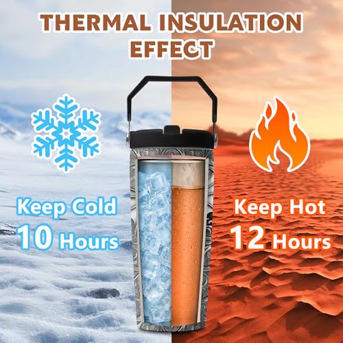 Dragon 28 oz Tumbler, with Handle Lid Straw, Stainless Steel Cup | 28oz Insulated Tumbler, Travel Leak Proof Water Bottle, Thanksgiving Christmas Birthday Gift for Men Brother Dad Dragon Lover - color: Dragon