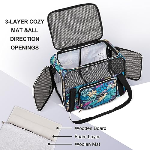 BAGLHER Pet Travel Carrier for Small Medium Cats & Dogs, Airline Approved Soft Sided - color: Hawaii