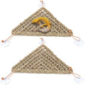 kathson Bearded Dragon Hammock, Bearded Dragon Accessories, Natural Seagrass Reptile Hammock, Reptile Lounger Habitat Decor for Chameleons, Lizards, Geckos, and Snakes（11 x 7.8 x 7.8 inches, 2 PCS）