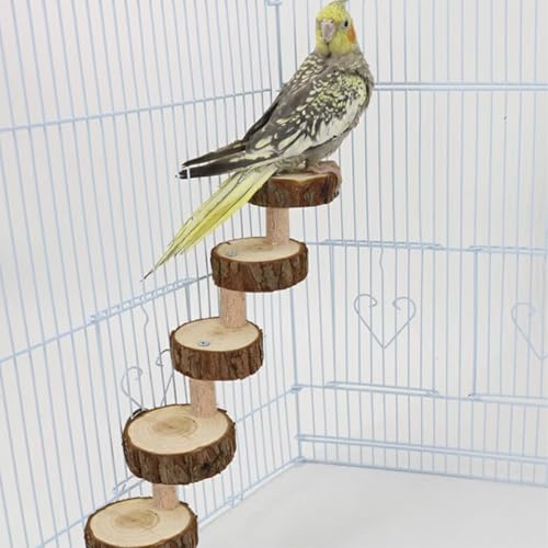 Tiiyee Wooden Hamster Ladder, Bird Parrot Ladder Perch Wood Climbing Bridge | Parakeet Cage Toy Ramps Exercise Stands Activity Platform Playground Accessories for Small Animals Gerbil Mice Mouse Rat