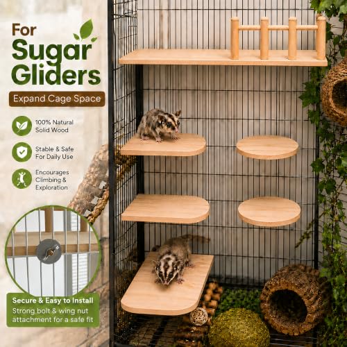 Chinchilla Ledges 7 Pcs Solid Wooden Hamster Platform Toys (Platform 7PCS) | 7pcs in one set,solid wood, stable support,chinchilla cage accessories for Rat,Gerbil,Parrot syrian hamster,Squirrel Mouse - style: Platform 7PCS