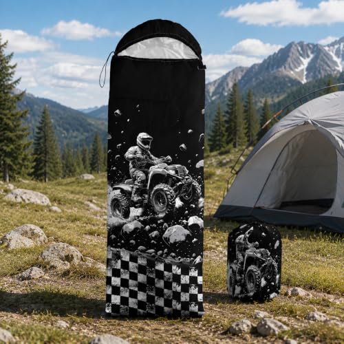 Galaxy Wolf Camping Sleeping Bags Warm & Cool Weather Waterproof Backpacking Blue Purple Starry Sky Sleeping Bag All Seasons Camping, for Adult Kids Boy Girls Camping Gear Equipment, Traveling - color: D-Motocross1