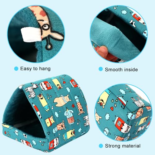 UPINS 2 Pack 9.8 inches Guinea Pig Bed,Guinea Pig Hideout | Washable Small Animal House Cage Accessories, for Dwarf ,Rabbits ,Chinchillas Hamsters, Hedgehogs,Rats - color: Blue Gray, size: 9.84 x 9.84 inch