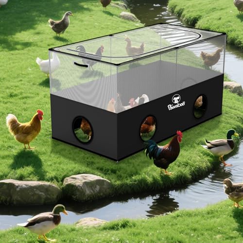 Pawaboo Small Animal Playpen, Foldable Pet Cage Tent, Black | For Puppy Kitten Guinea Pig Rabbit Chicken Hamster, Indoor Outdoor Use, Breathable Mesh Wall and Bottom - color: Black