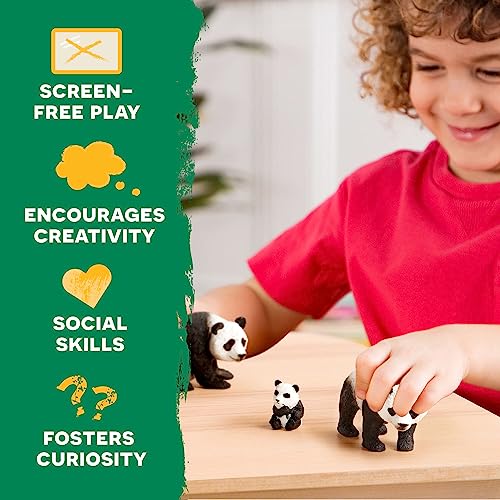 Terra by Battat Giant Panda Family Animal Figures, 4-Piece Set, Animals | 4 realistic plastic zoo animal toys with 2 adult pandas and 2 cubs for storytelling play, collecting, and learning, 3+ Years - style: Panda Family