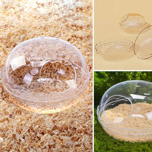 Hamsters Bathtub Box,Hamster Bathroom,dust Bath for Hamster,Hamster Sand Bath Container,Hamster Bath,Hamster Bathing Bowl,Transparent Toilet for for Hamster Cage Accessories (5.5x5.5x4 inch)