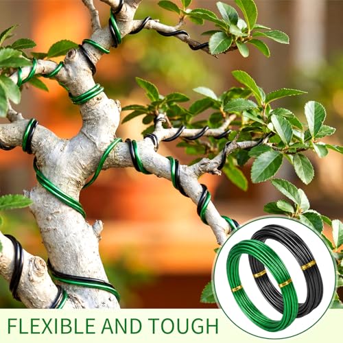 Mudder 5 Roll Aluminum Bonsai Training Wire Tree 2/2.5/3/4/6mm 42 Feet Total with Bonsai Wire Cutter Anodized Training for Holding Branches Small Trunks(Colorful) - color: Colorful, size: 2/2.5/3/4/6mm