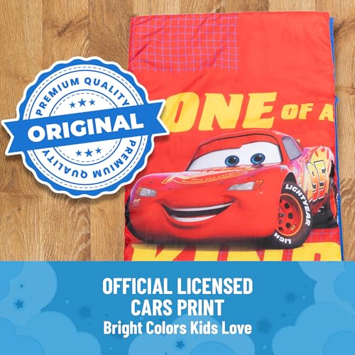 Jay Franco Disney Pixar Cars One of A Kind Slumber Sack - Cozy & Warm Kids Lightweight Slumber Bag/Sleeping Bag - Featuring Lighting McQueen - color: Red - Cars