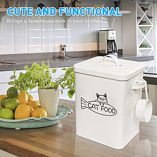 Vumdua Dog and Cat Food Storage Container, Farmhouse Pet Food Containers with Lid and Dry Food Scoop, Durable Airtight Great Gift for Pet Owners - size: Medium