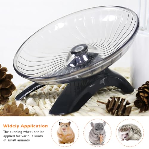 Hamster Wheel, Hermit Crab Climbing Toys Silent Exercise Running Wheel, 18cm Small Animal Exercise Wheels Hermit Crabs Wheel for Hamsters, Gerbils, Mice or Other Small Animals - size: Grey:18cm/7.09inch
