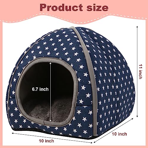 Cozy Guinea Pig Hideout Bed Soft Fleece Material Removable Cushion Washable and Dryer Friendly Perfect Cage Accessories for Rabbits Hamsters Hedgehogs - color: Royal Blue