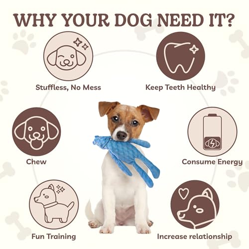 SHARLOVY No Stuffing Dog Toys 5 Pack, Crinkle Interactive Dogs Toy for Boredom, Puppy Toys for Teething to Keep Them Busy, Cute Squeaky Dogs Toy for Small, Medium, and Large Breed | Puppy Toys for Teething to Keep Them Busy, Cute Squeaky Dogs Toy for Smal