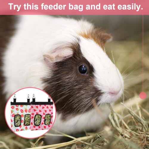 DZWLKJ Guinea Pig Hay Feeder, 2 Pack, 10 x 8 x 0.4 Inches, Stainless Steel, Rabbit Hay Bag, 600D Oxford for Small Pets,Chinchilla,Hamsters - size: S -10"x 8"x 0.4"