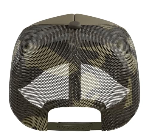 Hamster Bedding Change Day Trucker Hat with Adjustable Mesh Back - color: Camo Green