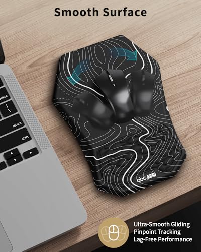 Ergonomic Mouse Pad Wrist Rest Support for Carpal Tunnel Pain Relief | Massage Design Mousepad, Memory Foam, Non-Slip PU Base for Computer Desk, Topographic - color: Topographic