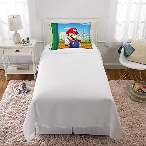 Franco Kids Bedding Super Soft Microfiber Reversible Pillowcase, 20 in x 30 in, Mario - color: Mario