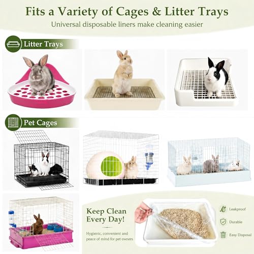 Disposable 50 pcs Small Animal Cage Liners | Rabbit Tray Film Liner Bunny Litter Pan Bags Guinea Pig Cage Toilet Plastic Film for Bird Hamster Chinchilla Hedgehog