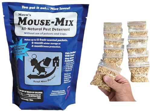 Natural Mouse Repellent Pouches, Cinnamon/Peppermint Oils Repel Mice from Nesting in Home/Cabin/Boat/Car Storage/RV/Machinery/Shed (12 Pouches Each Bag),Long Lasting (6 Month Protection) - size: Pack of 2