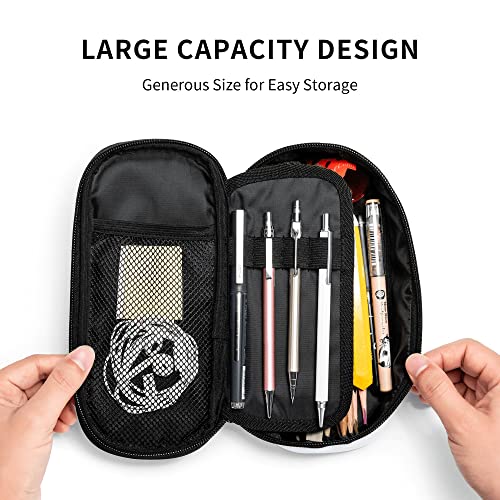 Yrebyou Hedgehog Pencil Case Big Storage Pencil Pouch Multi-Functional Pen Bag Cute Lightweight Organizer for Aldult Office College - color: White