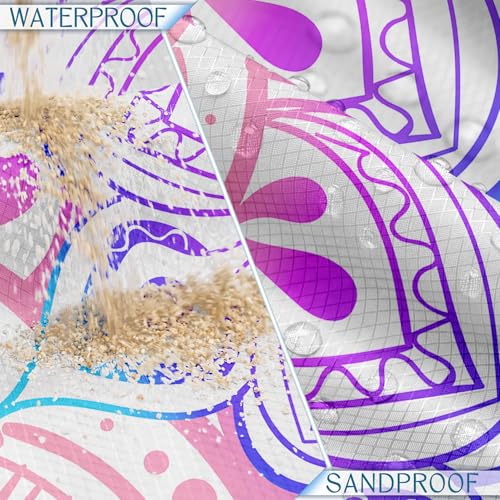 BYDOLL Beach Blanket Waterproof Sandproof,78''X81''/78''X110'' Large Sand Free Oversized Lightweight Sand Resistant Blanket, Picnic Mat for Beach Travel Camping Hiking Essentials - color: Mandala, size: 78''X110"