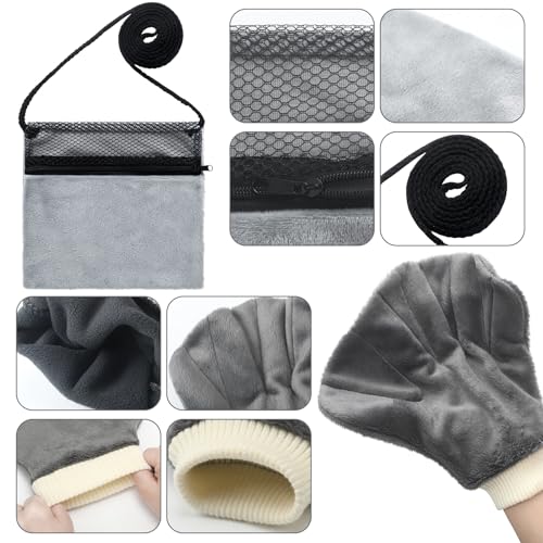 4 Pcs Sugar Glider Bonding Pouch with Mitt Calming Hedgehog Gloves Sugar Glider Cage Accessories Handling Bite Proof Hamster Carry Bag for Small Animal Outgoing Sleeping