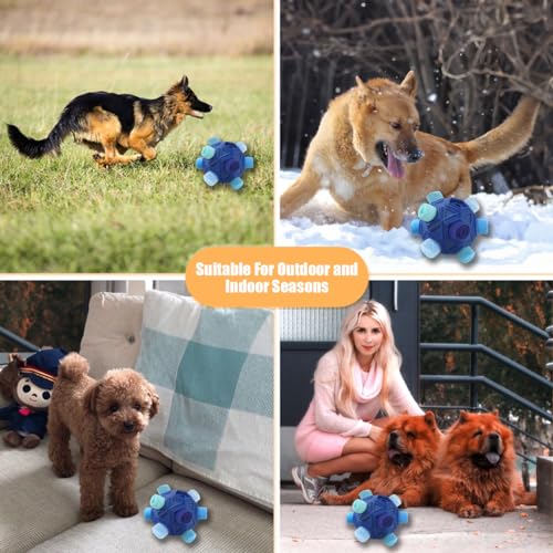 Dog Snuffle Ball-Interactive Puzzle Dog Toys Encourage Natural Foraging Skills Slow Feeder for Training and Stress Relief, Cloth Strip Hiding Food Treat Dispenser Dog Toy - color: All Blue