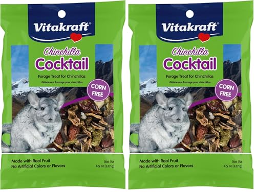Vitakraft Cocktail Mixed Fruit Chinchilla Treat,4.5 oz,(Pack of 2) - size: 4.5 Ounce (Pack of 2)